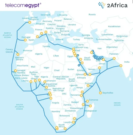 Telecom Egypt announces the completion of the 2Africa sea cable project