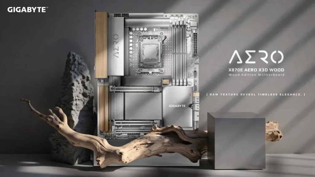 GIGABYTE Unveils the X870E AERO X3D WOOD Motherboard: A Fusion of Natural Craftsmanship and High-Performance Computing