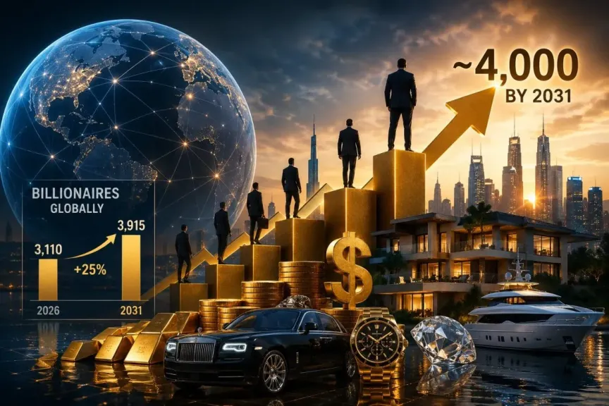 The Billionaire Boom: Global Billionaire Count Set to Hit 4,000 by 2031 Driven by AI and Tech Surge